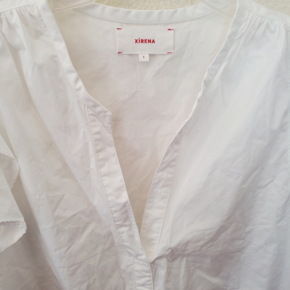 Xirena Ari Top In White Flutter Sleeve Blouse V Neck Sz S - Picture 8 of 10